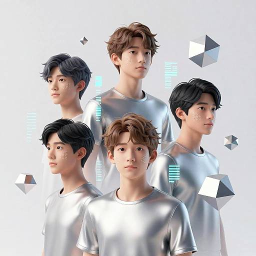 AI Boys in Futuristic Virtual Reality