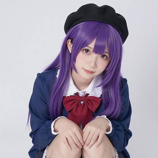 Young Woman with Purple Hair Portrait