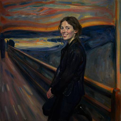 Nordic Woman Portrait in Munch Style