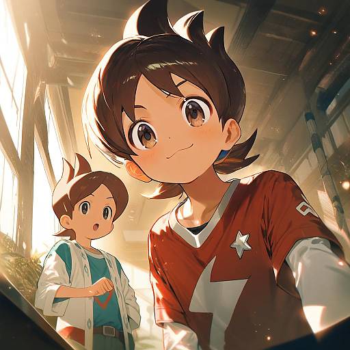 Illustration of Amano keita, youkai watch in the style of Yoshimoto (dear life)