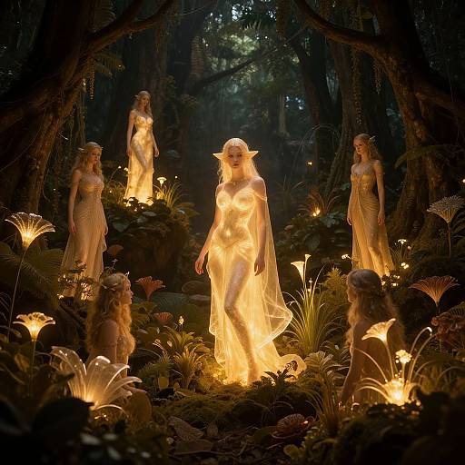 Fantasy Bioluminescent Mythical Beings