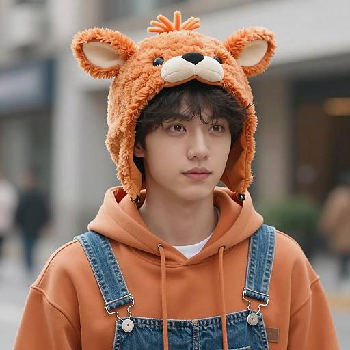 Quirky Urban Portrait: Casual Streetwear Style