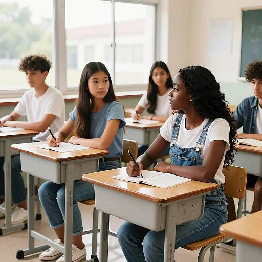 Photorealistic Classroom: Diverse Students in Denim