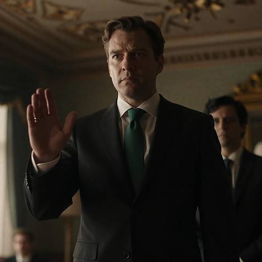 Elegant Man in Dimly-Lit Room