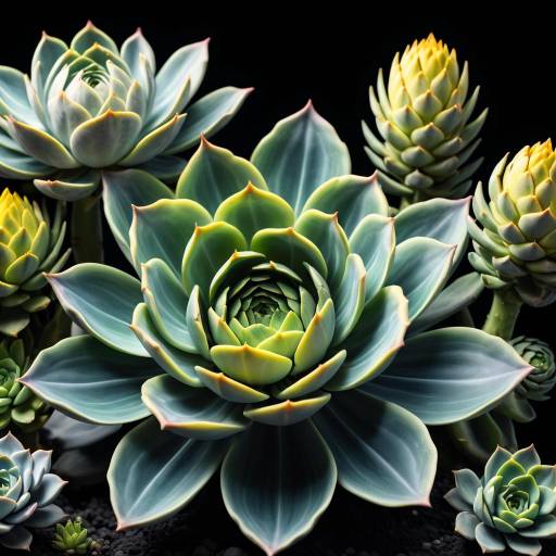 Hyperrealistic Succulent Botanical Scene
