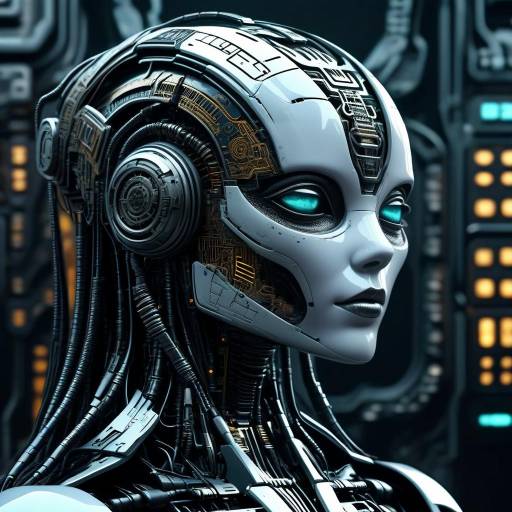 Cyberpunk Art Logo with Robot Design