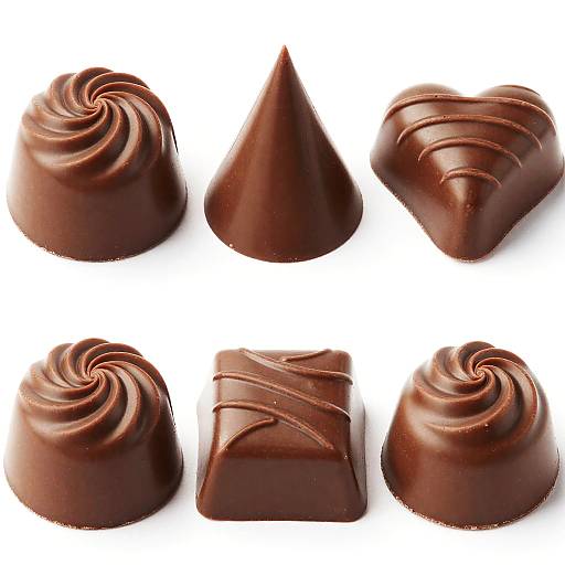Close-Up of Unique Chocolate Pieces
