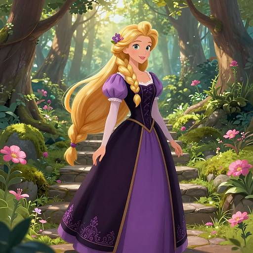 Digital illustration of Rapunzel from Disney's 