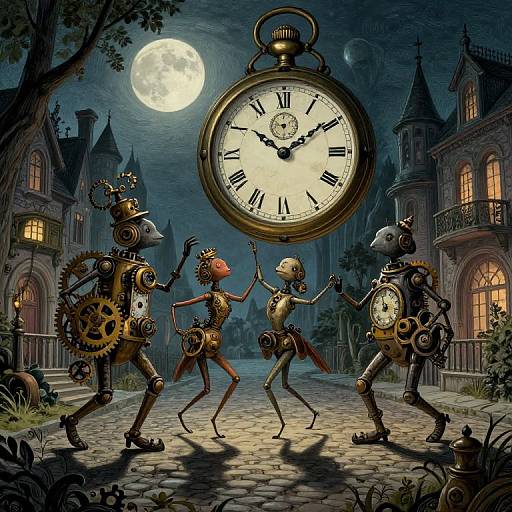 Steampunk Dreamscape in Gorey Style