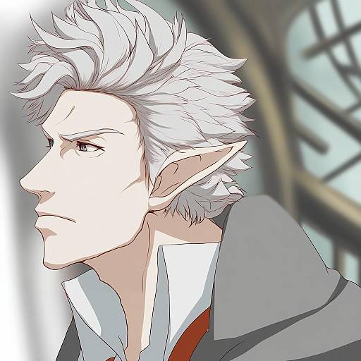 Illustration of Astarion, baldur's gate in the style of Dearmybrothers