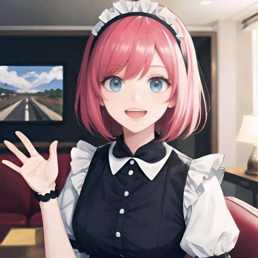 Ultra-Detailed Anime Girl in Maid Costume