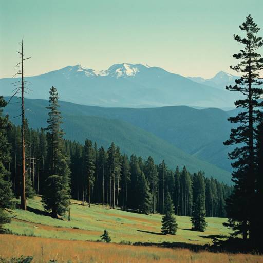 Mountain Forest Landscape with Muted Colors