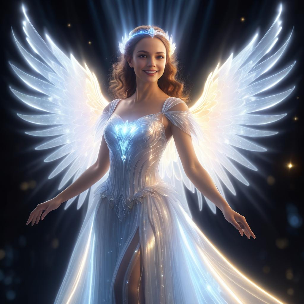 Radiant Angelic Portrait in Fantasy CGI