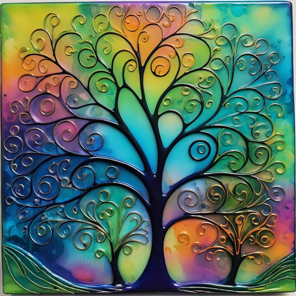 Whimsical Abstract Tree Wonderland Art