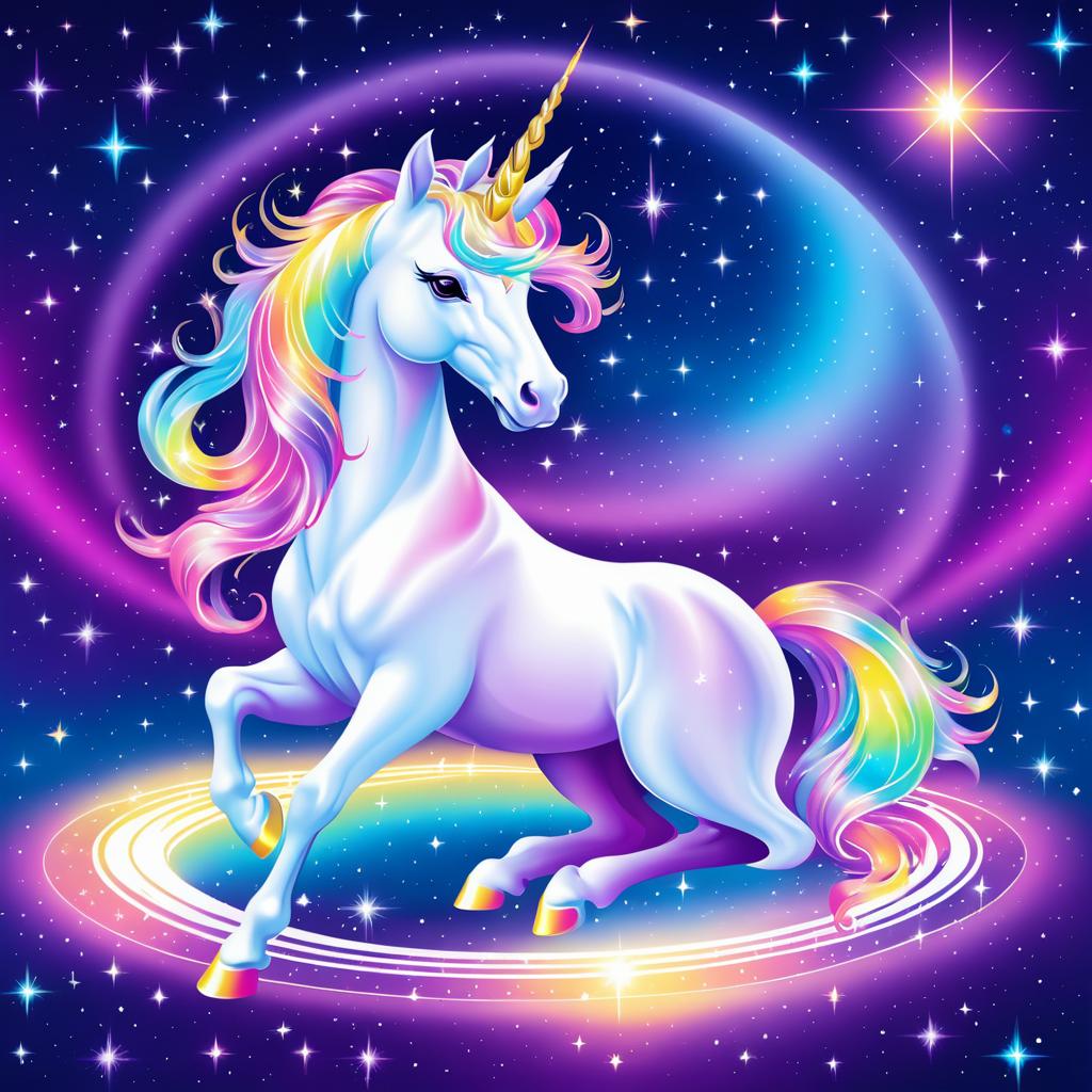 Serene Unicorn Meditating in Cosmic Bliss