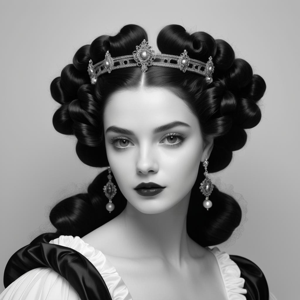 Elegant Minimalist Baroque Queen Portrait