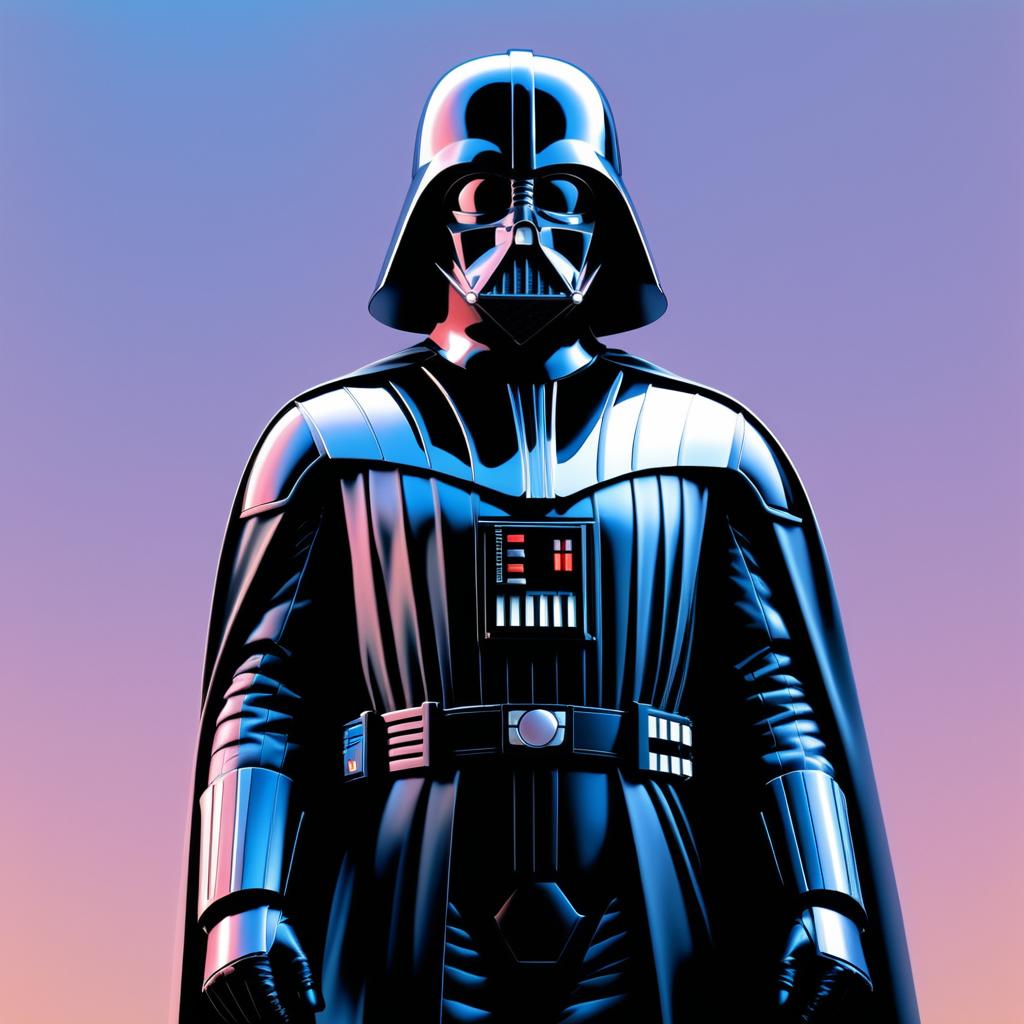 Futuristic Darth Vader in Pastel Style