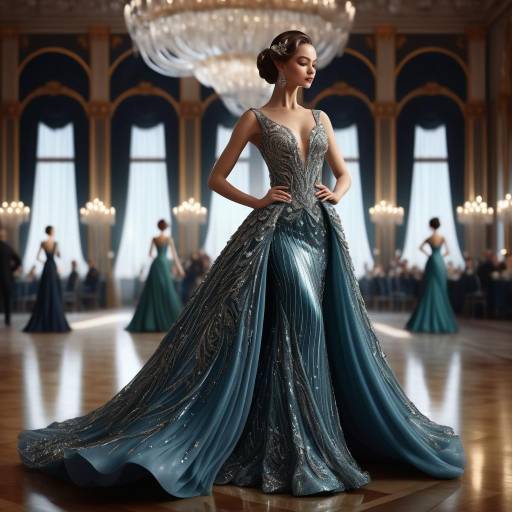 Elegant Dancer in Opulent Ballroom