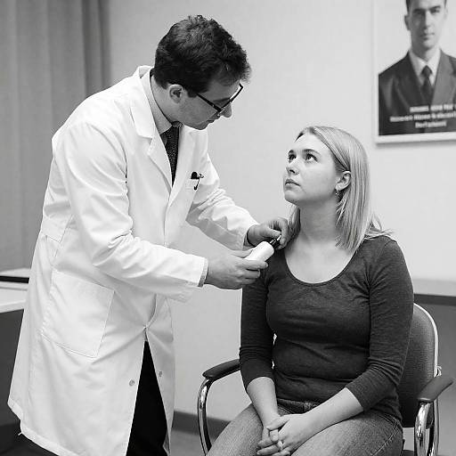 Intense Medical Examination in Monochrome