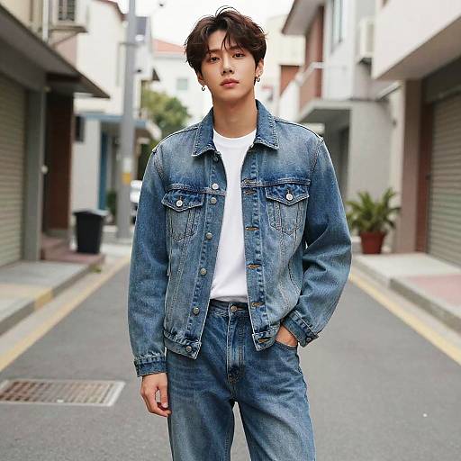 Kpop Male Fashion in Denim