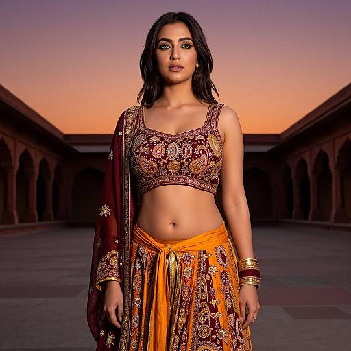 Rajasthani Woman in Embroidered Choli