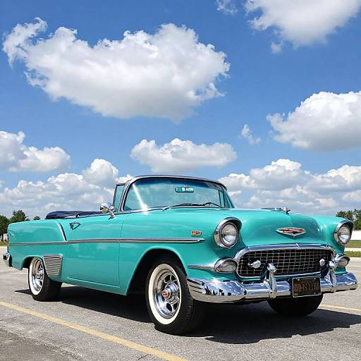 Turquoise 1955 Chevrolet Bel Air Convertible