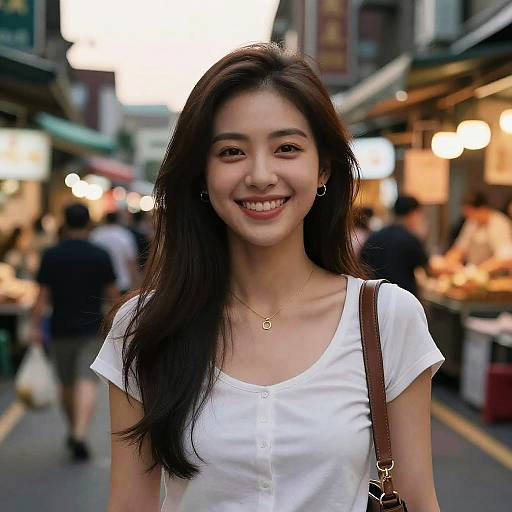 Warm Taiwanese Women at Sunset Market