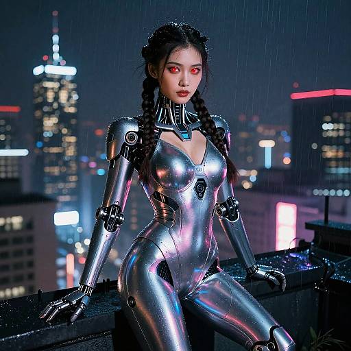 Cybernetic Femme Fatale Pin-Up Art