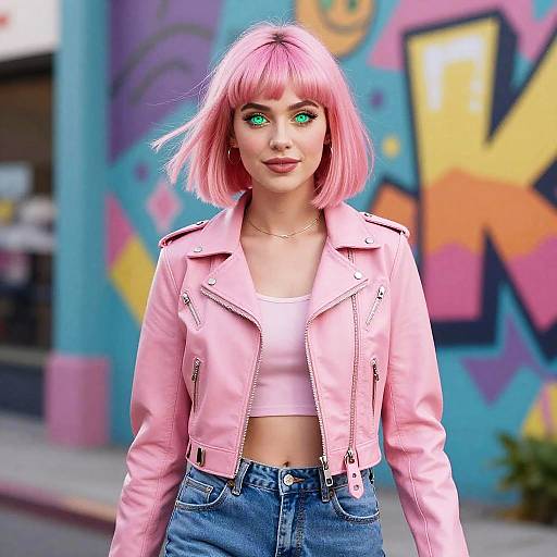 90s Candy Pink Hair Retro Style