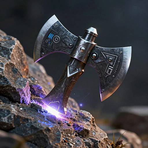 Futuristic Energy Axe in Rock
