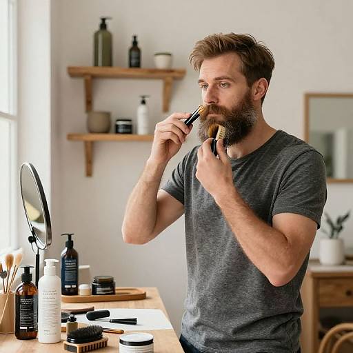 Beard Care Routine Instructional Scene