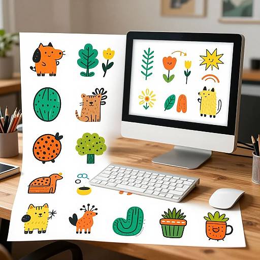 Playful Clip Art Studio Workspace