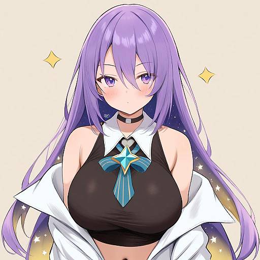 Illustration of Moona hoshinova (1st costume), hololive in the style of Neneneji