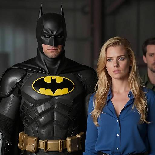 Batman and Companion in Shadowed City Scene