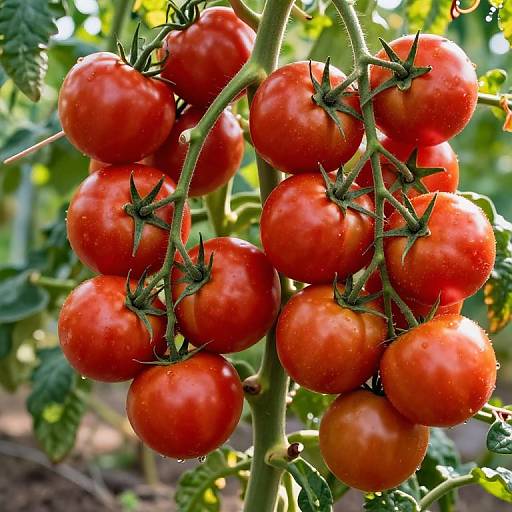 Bountiful Red Tomatoes on Vines