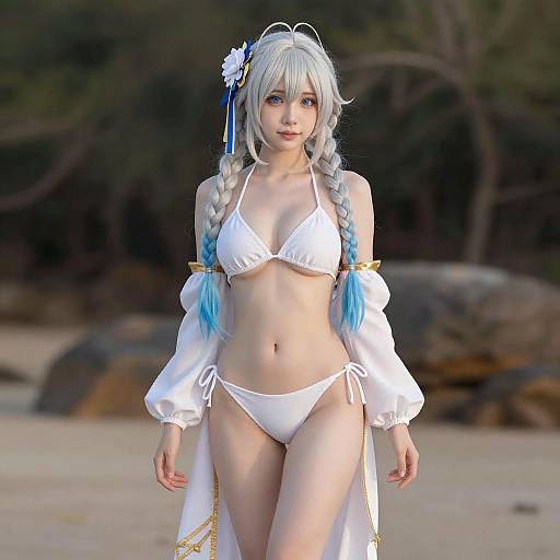 Lifestyle costume photo of Morgan le fay (water princess) (fate). Cosplay clothes