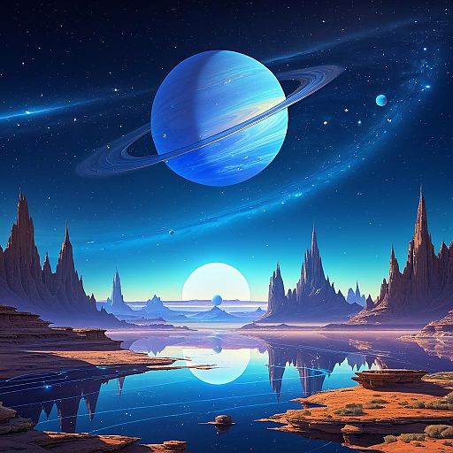 Celestial Landscape in Moebius Style Celestial Landscape in Moebius Style