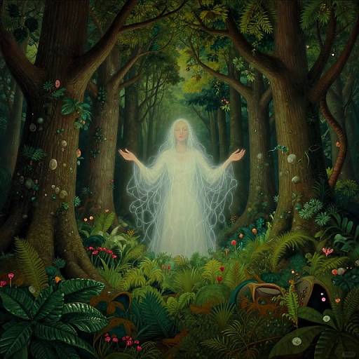 Surreal Figure at Forest Threshold