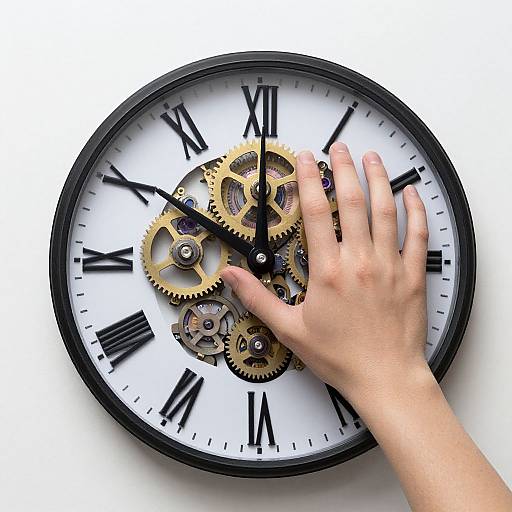 Surreal Human Hands Clock Mechanism
