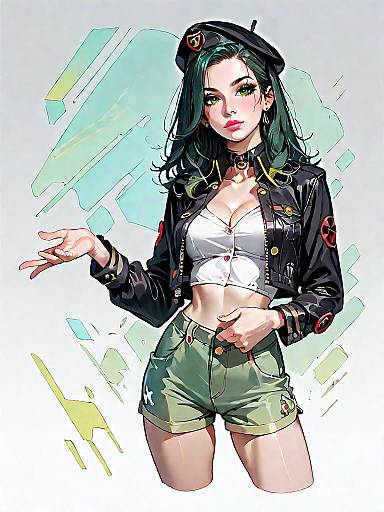 Olive Military Jacket and Beret Portrait