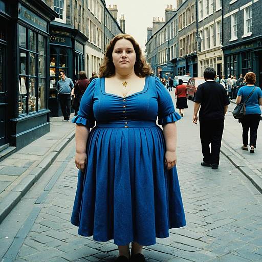 Fat Lady in Blue Dress