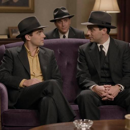 Vintage Noir Trio in Purple Armchair