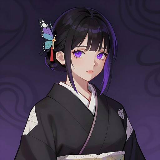 Ethereal Young Woman in Kimono Art