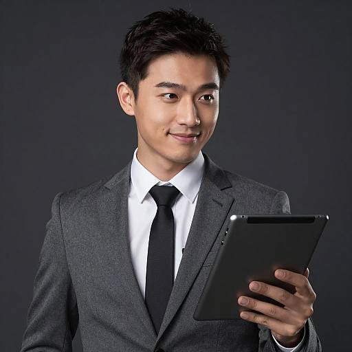 Professional Man in Gray Suit Portrait