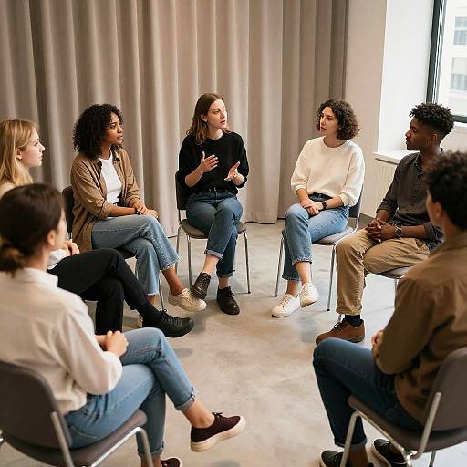 Casual Circle Discussion in Modern Space