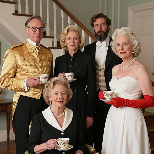 Elegant Formal Gathering in Vintage Style