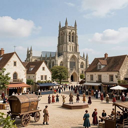 Medieval Fantasy Town Festival Scene