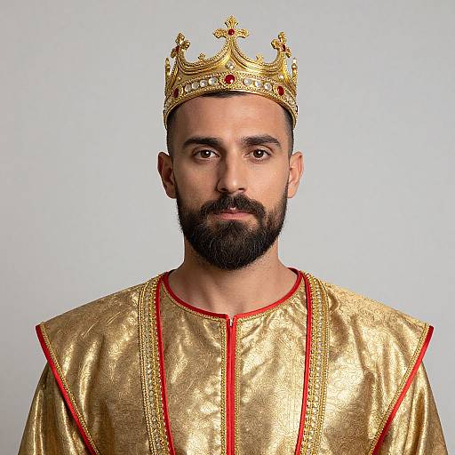 Regal Bearded Man in Crown
