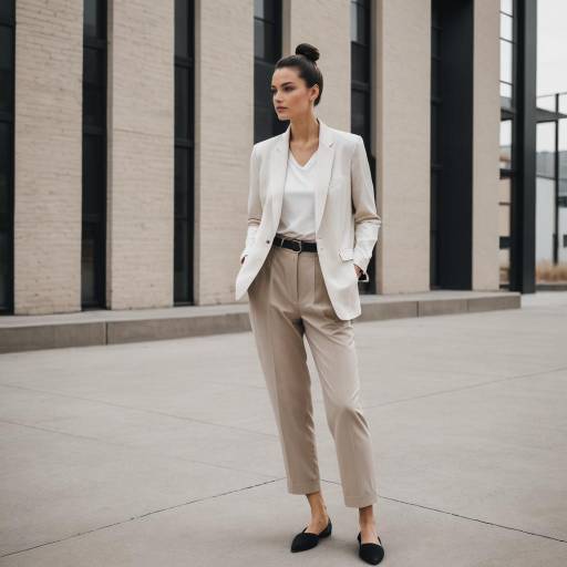 Petite Woman in Neutral Tones Outdoors