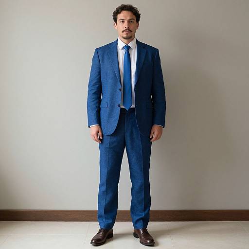 Realistic Linen Wedding Suit Portrait